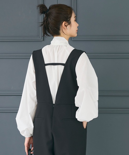 coca(coca)(コカ)の「ボウタイブラウス| セレモニー オフィス ママスーツ フォーマルウェア スーツ 卒業式(シャツ/ブラウス・レディース・ライトブルー/ホワイト・L/M)」の6枚目の写真