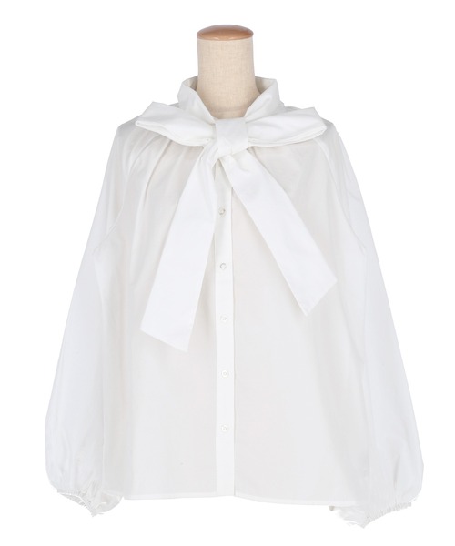 coca(coca)(コカ)の「ボウタイブラウス| セレモニー オフィス ママスーツ フォーマルウェア スーツ 卒業式(シャツ/ブラウス・レディース・ライトブルー/ホワイト・L/M)」の20枚目の写真
