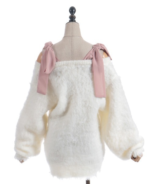 axesfemme 超絶可愛い　デカリボンファーニットカーディガン axes femme POETIQUE（アクシーズファムポエティック）の「ウェーブ