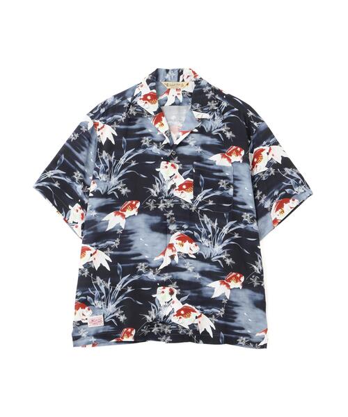schott(ショット)の「Schott×PJ/ショット×パイナップルジュース/GOLDFISH RAYON SHIRT/ゴールドフィッシュ レーヨンシャツ(シャツ/ブラウス・メンズ・ブラック・2XL/XL/L/M)」の8枚目の写真