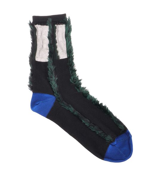 UN3D.(アンスリード)の「FRINGE SOCKS / フリンジソックス(ソックス/靴下・レディース・ブラック/ターコイズブルー・FREE)」の5枚目の写真