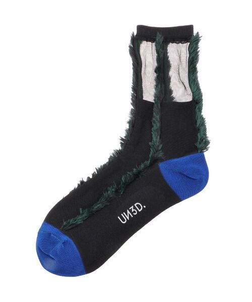 UN3D.(アンスリード)の「FRINGE SOCKS / フリンジソックス(ソックス/靴下・レディース・ブラック/ターコイズブルー・FREE)」の8枚目の写真