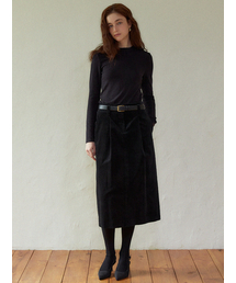 LARGO（ラルゴ）の「High waist pintuck skirt (black)（スカート）」
