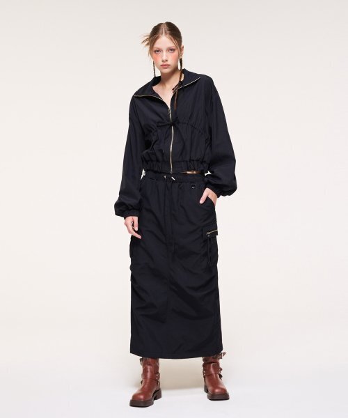 ETMON(エトモン)の「Zipper Point Cargo Skirt, Black(スカート・レディース・その他・FREE)」の1枚目の写真