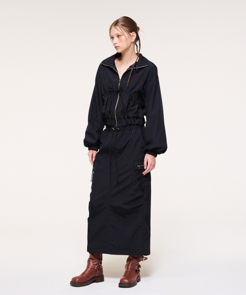 ETMON(エトモン)の「Zipper Point Cargo Skirt, Black(スカート・レディース・その他・FREE)」の2枚目の写真