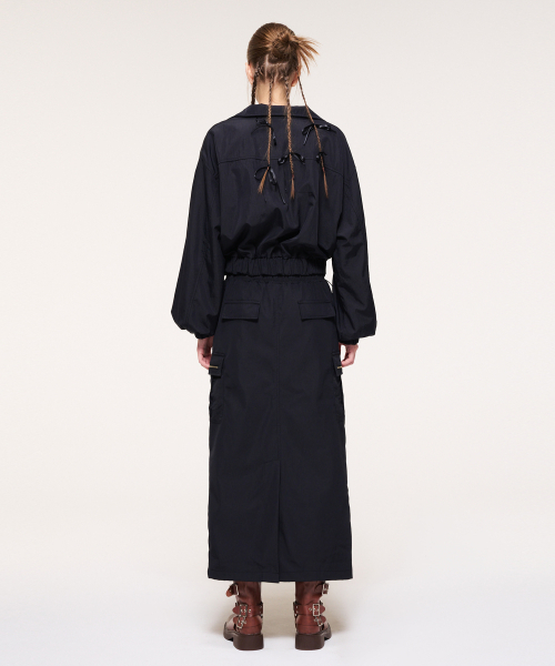 ETMON(エトモン)の「Zipper Point Cargo Skirt, Black(スカート・レディース・その他・FREE)」の3枚目の写真