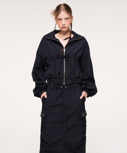 ETMON(エトモン)の「Zipper Point Cargo Skirt, Black(スカート・レディース・その他・FREE)」の4枚目の写真