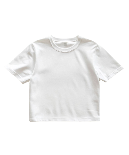 ONEHUNDREDPERCENT FOR WOMAN（ワンハンドレッドパーセントフォーウーマン）の「OHPスタンダードウーマンクロップ半袖ホワイト（Tシャツ/カットソー・レディース・その他・S/M）」の2枚目の写真