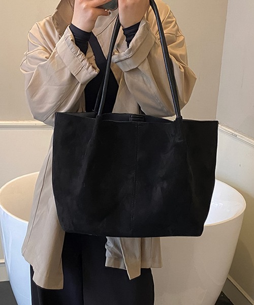 blackdia ocean（ブラックダイヤオーシャン）の「blackdia ocean PU スウェード トートバッグ ポーチ付き（トートバッグ・レディース・ダークブラウン/ブラウン/ブラック・FREE）」の14枚目の写真