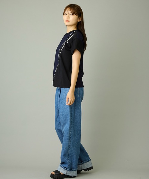 AVIE（アビィ）の「【mien】刺繍デザインTee（Tシャツ/カットソー・レディース・ホワイト/ブラック・38）」の9枚目の写真