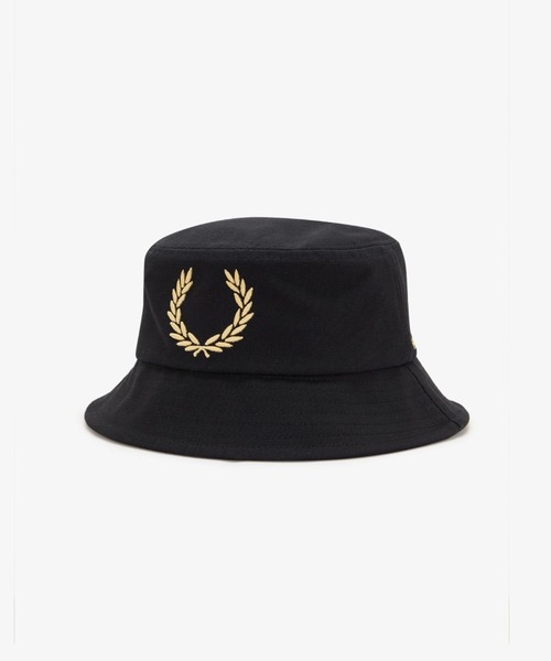 FRED PERRY（フレッドペリー）の「Bold Branding Canvas Bucket Hat／ボールドロゴキャンバスバケットハット（ハット・メンズ・ブラック・L）」の6枚目の写真
