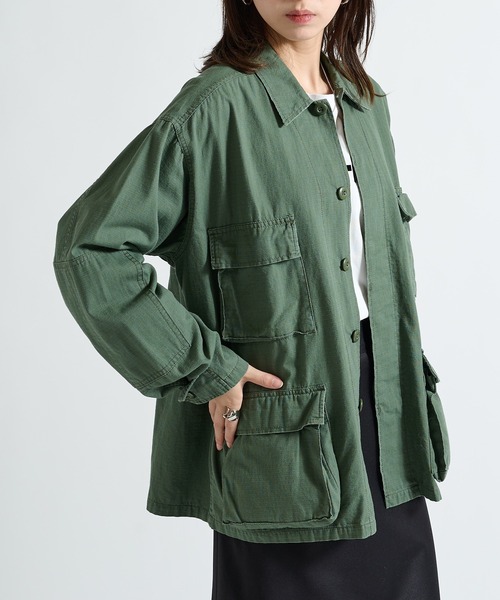 ROTHCO（ロスコ）の「【ROTHCO】ミリタリーシャツブルゾン  BDSH SHIRTS（ミリタリージャケット・レディース・ブラック/カーキ・M/S）」の4枚目の写真