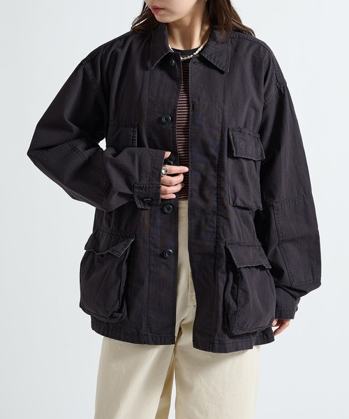 ROTHCO（ロスコ）の「【ROTHCO】ミリタリーシャツブルゾン  BDSH SHIRTS（ミリタリージャケット・レディース・ブラック/カーキ・M/S）」の13枚目の写真