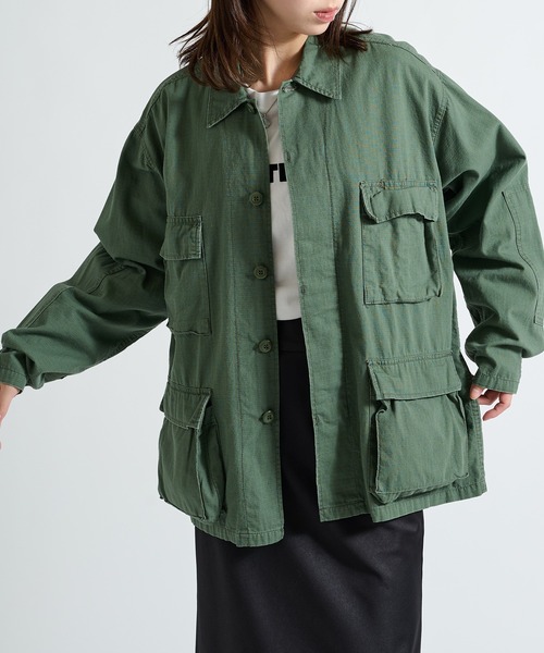 ROTHCO（ロスコ）の「【ROTHCO】ミリタリーシャツブルゾン  BDSH SHIRTS（ミリタリージャケット・レディース・ブラック/カーキ・M/S）」の3枚目の写真