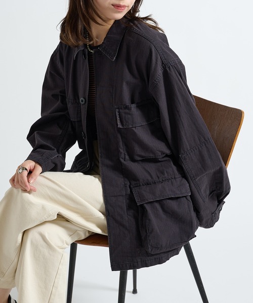 ROTHCO（ロスコ）の「【ROTHCO】ミリタリーシャツブルゾン  BDSH SHIRTS（ミリタリージャケット・レディース・ブラック/カーキ・M/S）」の12枚目の写真