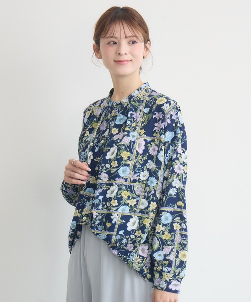 KATHARINE ROSS（キャサリンロス）の「【KATHARINE ROSS】リバイバルアロマプリントブラウス（シャツ/ブラウス・レディース・ネイビー/ピンク・FREE）」の9枚目の写真