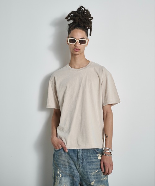 BLANK HOTEL（ブランクホテル）の「S/S Pigment Dyed T-Shirt / ピグメントショートスリーブT（Tシャツ/カットソー・メンズ・パープル/ピンク/カーキ/ブラック/ホワイト/ブルー・M/S/L）」の7枚目の写真