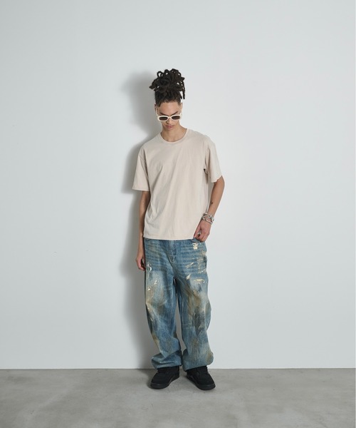 BLANK HOTEL（ブランクホテル）の「S/S Pigment Dyed T-Shirt / ピグメントショートスリーブT（Tシャツ/カットソー・メンズ・パープル/ピンク/カーキ/ブラック/ホワイト/ブルー・M/S/L）」の9枚目の写真