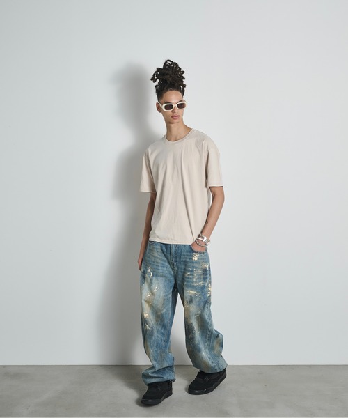 BLANK HOTEL（ブランクホテル）の「S/S Pigment Dyed T-Shirt / ピグメントショートスリーブT（Tシャツ/カットソー・メンズ・パープル/ピンク/カーキ/ブラック/ホワイト/ブルー・M/S/L）」の11枚目の写真