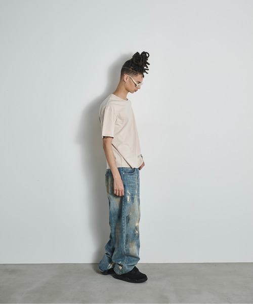 BLANK HOTEL（ブランクホテル）の「S/S Pigment Dyed T-Shirt / ピグメントショートスリーブT（Tシャツ/カットソー・メンズ・パープル/ピンク/カーキ/ブラック/ホワイト/ブルー・M/S/L）」の14枚目の写真