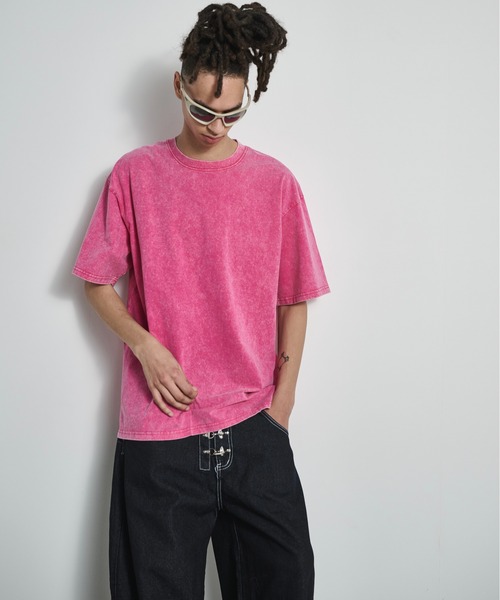 BLANK HOTEL（ブランクホテル）の「S/S Pigment Dyed T-Shirt / ピグメントショートスリーブT（Tシャツ/カットソー・メンズ・パープル/ピンク/カーキ/ブラック/ホワイト/ブルー・M/S/L）」の16枚目の写真