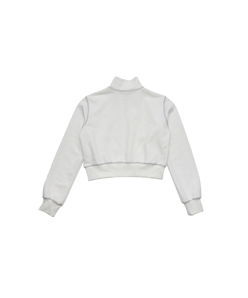 SYNERJYN(シナジン)の「STITCH HIGHNECK CROP ZIP UP WHITE(ナイロンジャケット・レディース・その他・FREE)」の2枚目の写真