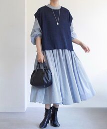 BEARDSLEY | 《1/23(金)11：00予約開始》先染めギャザーワンピース(ワンピース)