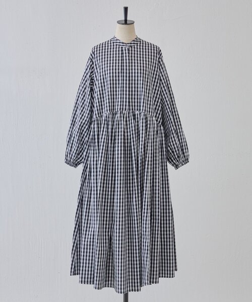 BEARDSLEY（ビアズリー）の「《2/15(日)12：00追加予約》先染めギャザーワンピース（ワンピース・レディース・ネイビー/ブラック・0/1）」の3枚目の写真