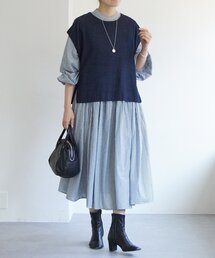 BEARDSLEY（ビアズリー）の「先染めギャザーワンピース（ワンピース）」