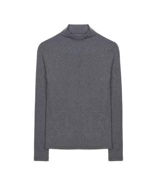 NICK&NICOLE（ニックアンドニコール）の「[ESSENTIAL] HIGH NECK SLIM TOP_CHARCOAL（Tシャツ/カットソー・レディース・その他・FREE）」の4枚目の写真