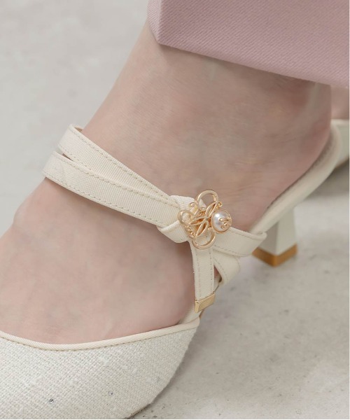 RANDA（ランダ）の「モノグラムパールミュールパンプス（パンプス・レディース・ブラック/アイボリー/ベージュ・M/L/S/LL）」の12枚目の写真