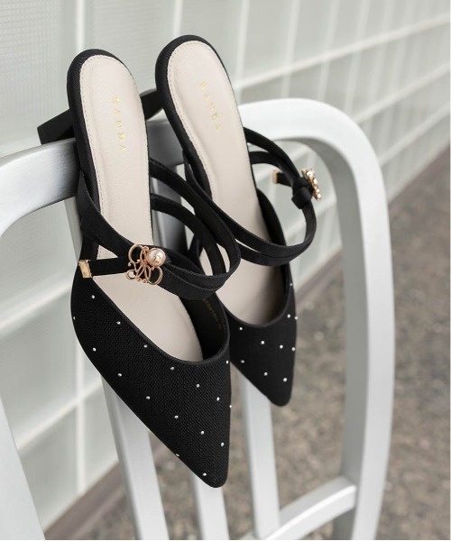RANDA（ランダ）の「モノグラムパールミュールパンプス（パンプス・レディース・ブラック/アイボリー/ベージュ・M/L/S/LL）」の21枚目の写真