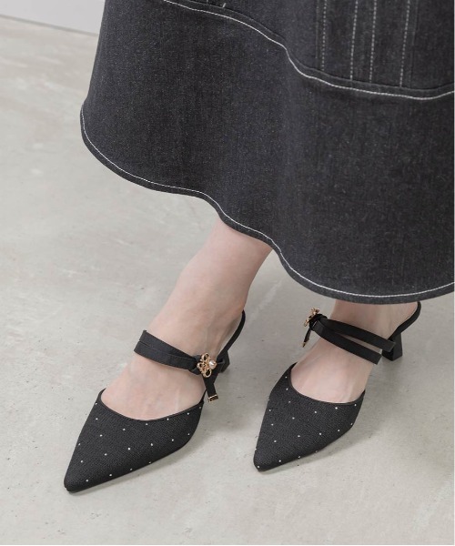 RANDA（ランダ）の「モノグラムパールミュールパンプス（パンプス・レディース・ブラック/アイボリー/ベージュ・M/L/S/LL）」の22枚目の写真