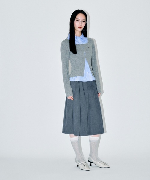 3.3 Field Trip （3.3フィールドトリップ）の「3.3 Field Trip／プリーツミディスカート（スカート・レディース・チャコール/ライトグレー・MEDIUM/SMALL）」の6枚目の写真