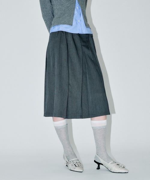 3.3 Field Trip （3.3フィールドトリップ）の「3.3 Field Trip／プリーツミディスカート（スカート・レディース・チャコール/ライトグレー・MEDIUM/SMALL）」の10枚目の写真