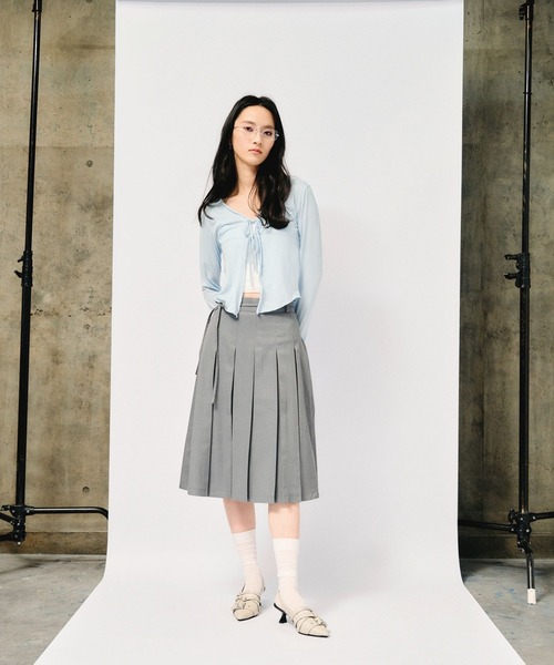 3.3 Field Trip （3.3フィールドトリップ）の「3.3 Field Trip／プリーツミディスカート（スカート・レディース・チャコール/ライトグレー・MEDIUM/SMALL）」の12枚目の写真