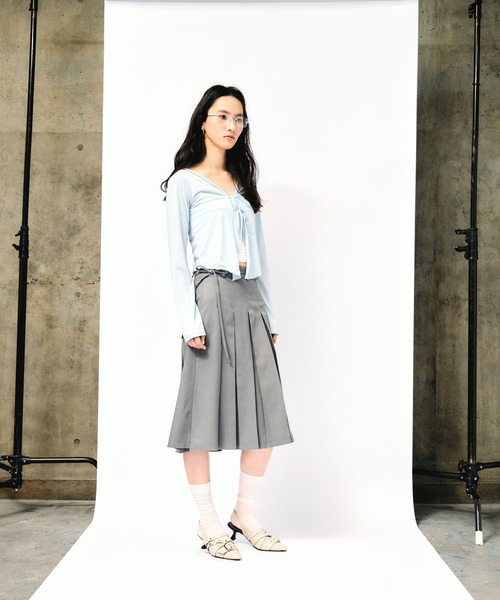 3.3 Field Trip （3.3フィールドトリップ）の「3.3 Field Trip／プリーツミディスカート（スカート・レディース・チャコール/ライトグレー・MEDIUM/SMALL）」の14枚目の写真