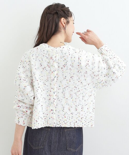 SHOO・LA・RUE（シューラルー）の「【洗濯機可/前後2WAY】ぽこぽこニットカーディガン（カーディガン/ボレロ・レディース・ダークブラウン/ホワイト/ダークグレー・00）」の11枚目の写真