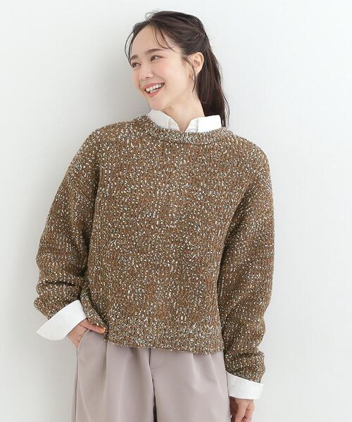 SHOO・LA・RUE（シューラルー）の「【洗濯機可/前後2WAY】ぽこぽこニットカーディガン（カーディガン/ボレロ・レディース・ダークブラウン/ホワイト/ダークグレー・00）」の22枚目の写真