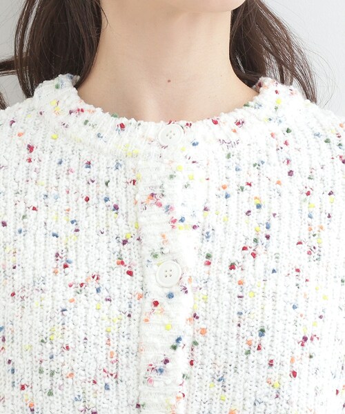 SHOO・LA・RUE（シューラルー）の「【洗濯機可/前後2WAY】ぽこぽこニットカーディガン（カーディガン/ボレロ・レディース・ダークブラウン/ホワイト/ダークグレー・00）」の18枚目の写真