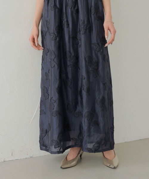 CLEIO（クレイオ）の「【CLEIO】チューリップジャガードワンピース  TULIP JACQUARD DRESS（ワンピース・レディース・ネイビー/アイボリー・FREE）」の11枚目の写真