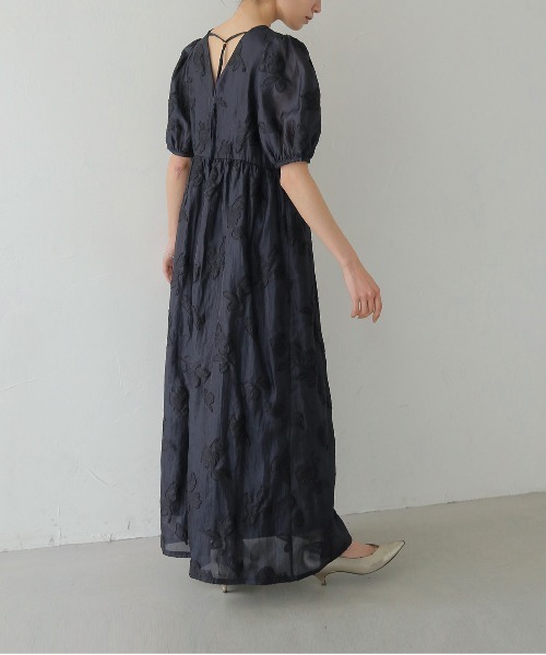 CLEIO（クレイオ）の「【CLEIO】チューリップジャガードワンピース  TULIP JACQUARD DRESS（ワンピース・レディース・ネイビー/アイボリー・FREE）」の8枚目の写真