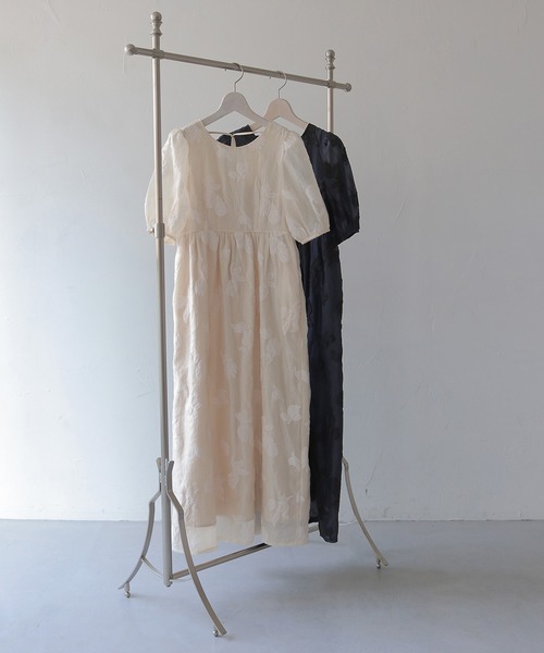 CLEIO（クレイオ）の「【CLEIO】チューリップジャガードワンピース  TULIP JACQUARD DRESS（ワンピース・レディース・ネイビー/アイボリー・FREE）」の15枚目の写真