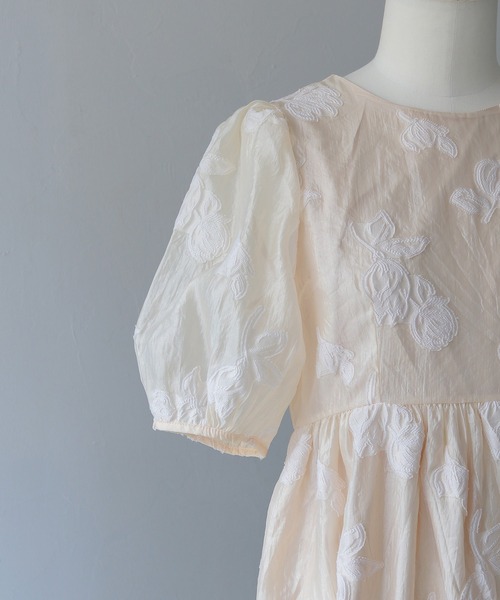 CLEIO（クレイオ）の「【CLEIO】チューリップジャガードワンピース  TULIP JACQUARD DRESS（ワンピース・レディース・ネイビー/アイボリー・FREE）」の16枚目の写真