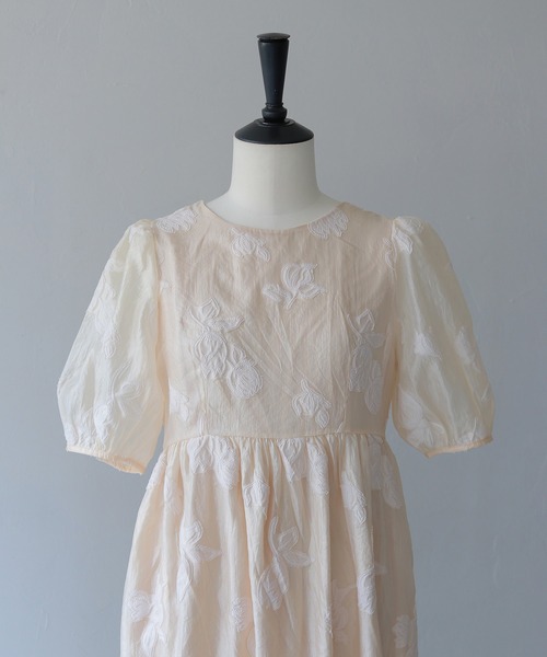 CLEIO（クレイオ）の「【CLEIO】チューリップジャガードワンピース  TULIP JACQUARD DRESS（ワンピース・レディース・ネイビー/アイボリー・FREE）」の18枚目の写真