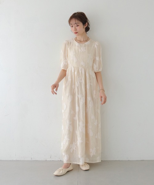 CLEIO(クレイオ)の「【CLEIO】チューリップジャガードワンピース TULIP JACQUARD DRESS(ワンピース・レディース・ネイビー/アイボリー/ブラック・FREE)」の19枚目の写真