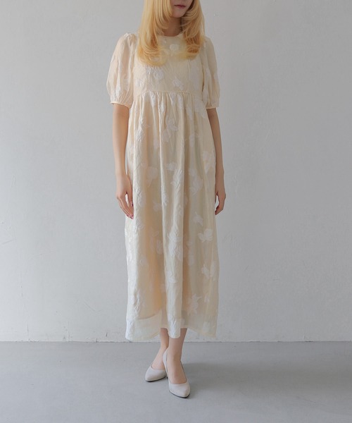 CLEIO(クレイオ)の「【CLEIO】チューリップジャガードワンピース TULIP JACQUARD DRESS(ワンピース・レディース・ネイビー/アイボリー/ブラック・FREE)」の11枚目の写真