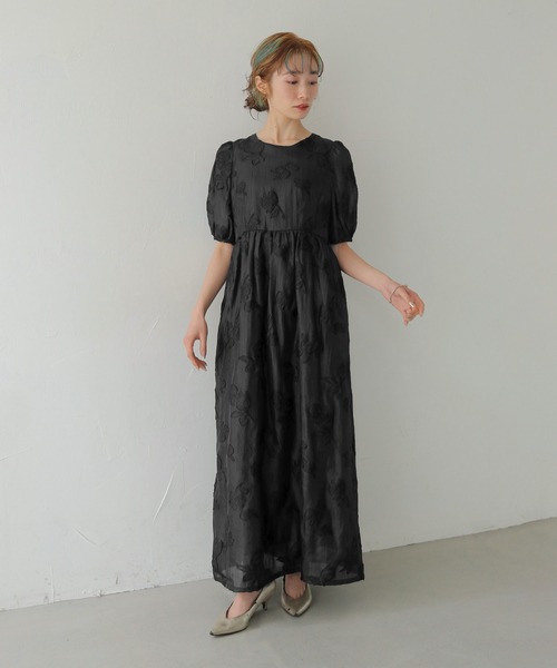CLEIO(クレイオ)の「【CLEIO】チューリップジャガードワンピース TULIP JACQUARD DRESS(ワンピース・レディース・ネイビー/アイボリー/ブラック・FREE)」の17枚目の写真