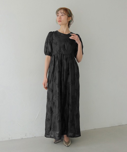 CLEIO(クレイオ)の「【CLEIO】チューリップジャガードワンピース TULIP JACQUARD DRESS(ワンピース・レディース・ネイビー/アイボリー/ブラック・FREE)」の15枚目の写真