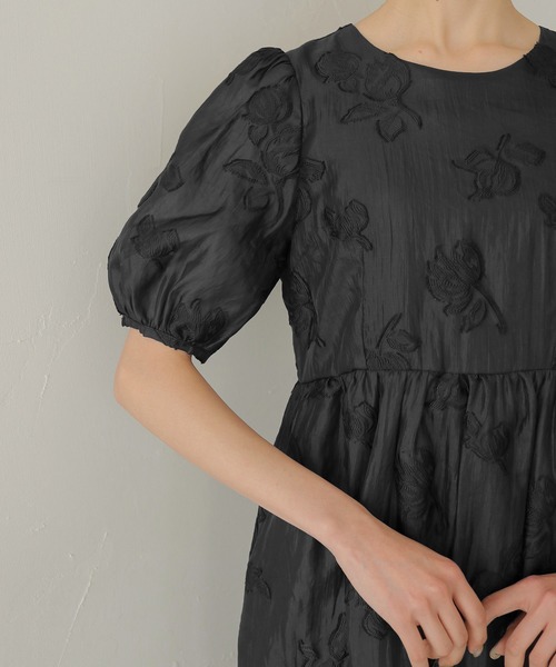 CLEIO(クレイオ)の「【CLEIO】チューリップジャガードワンピース TULIP JACQUARD DRESS(ワンピース・レディース・ネイビー/アイボリー/ブラック・FREE)」の14枚目の写真